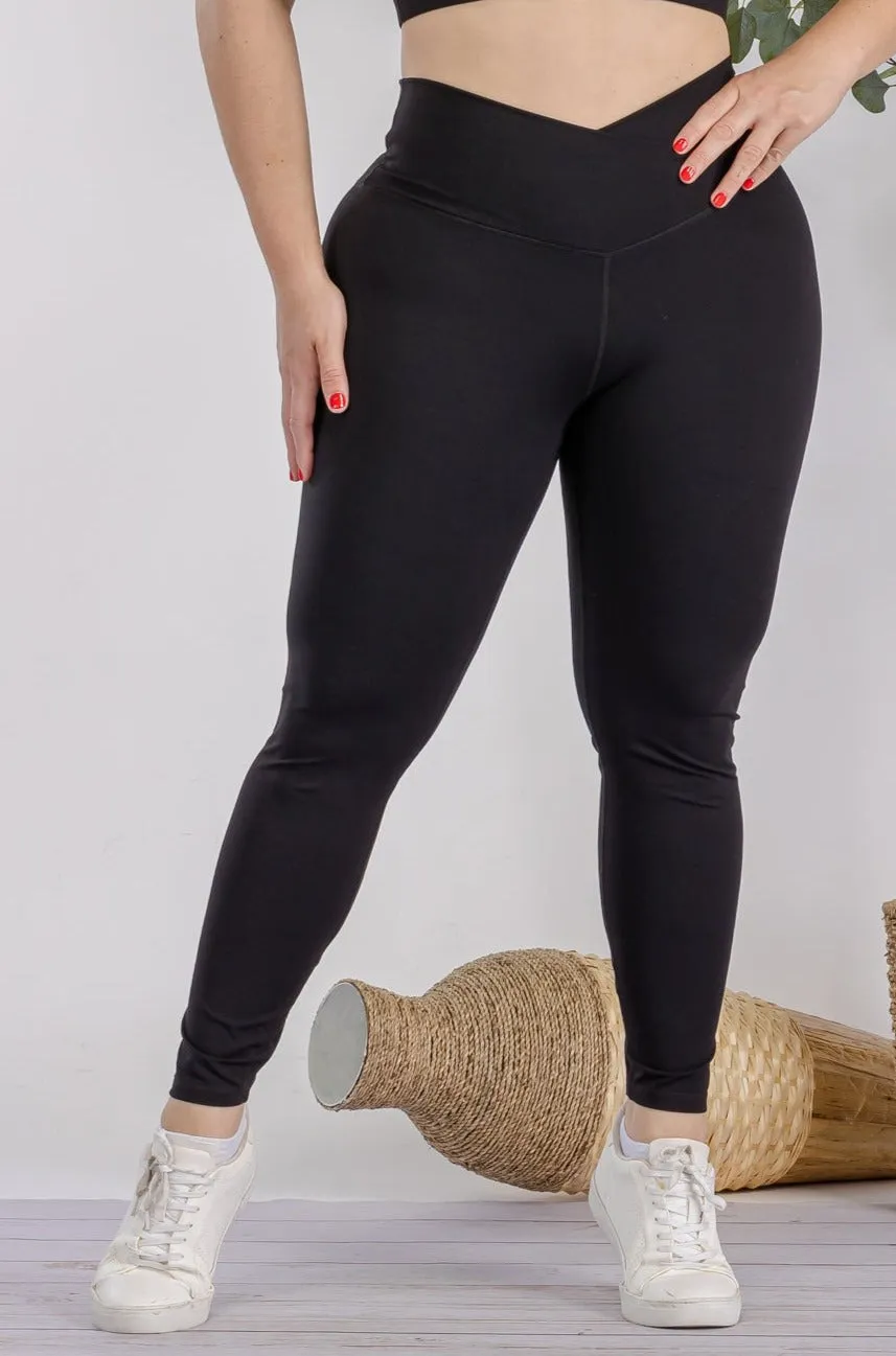 Women's Plus Size Crossover Waistband Active Leggings (XL Only)