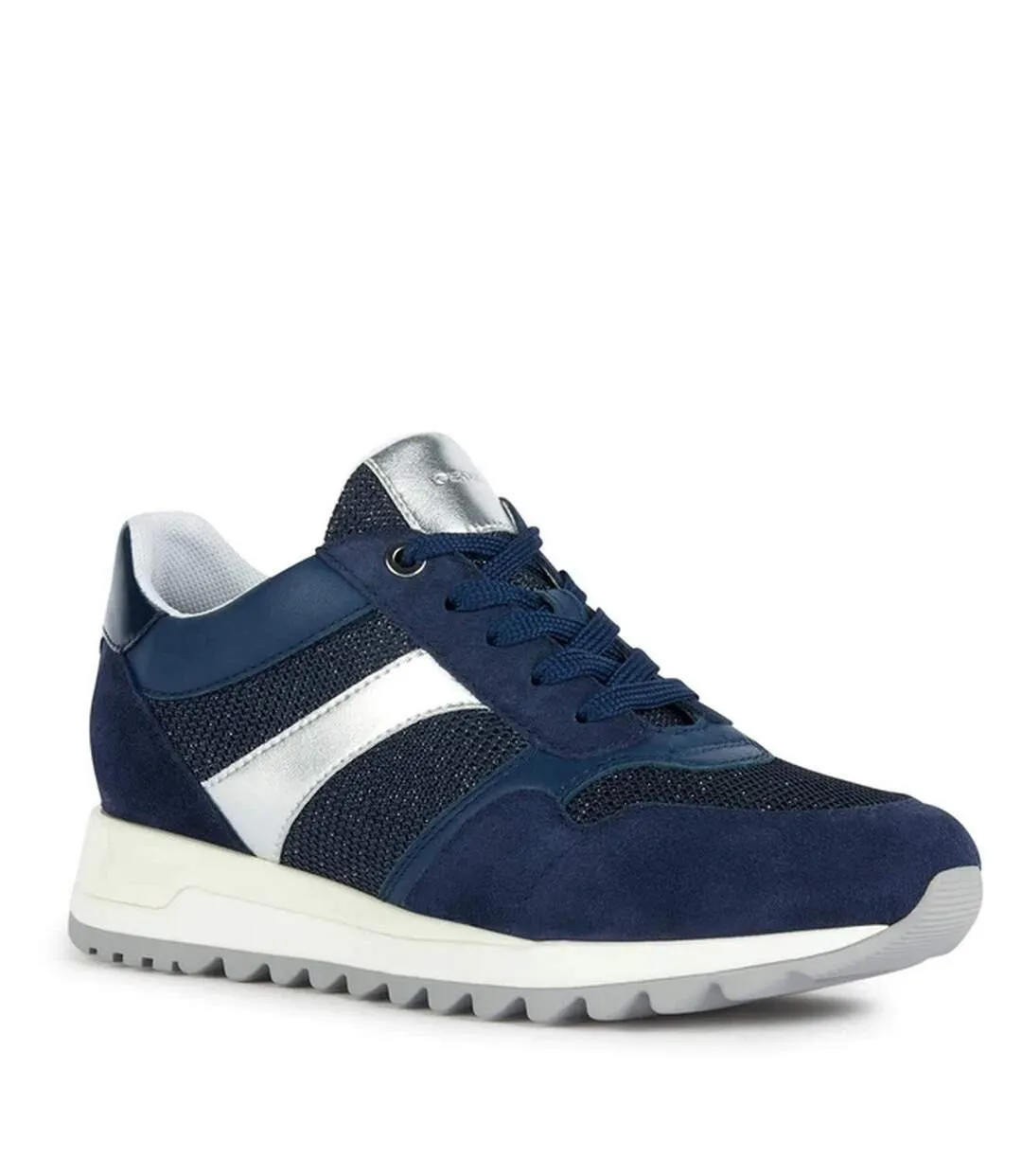 Womens/ladies d tabelya a leather trainers blue Geox