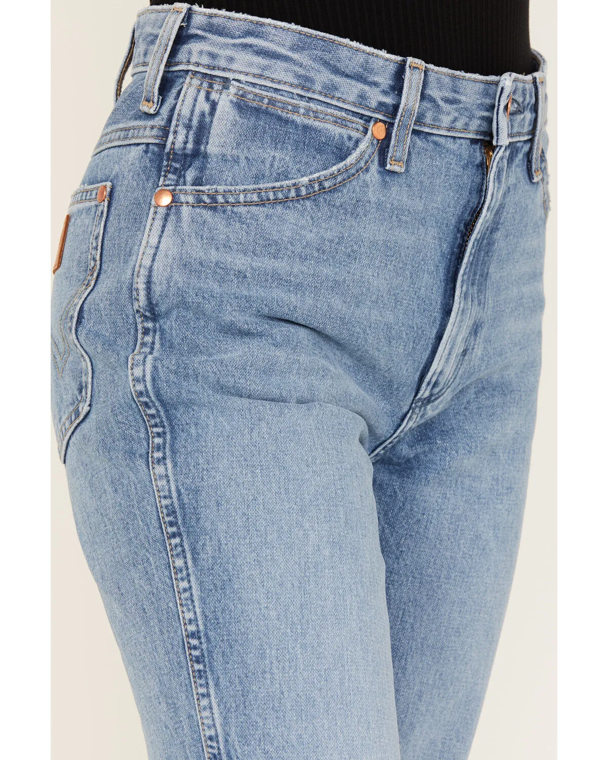 Wrangler Women's Medium Wash High Rise Wild West Straight Jeans